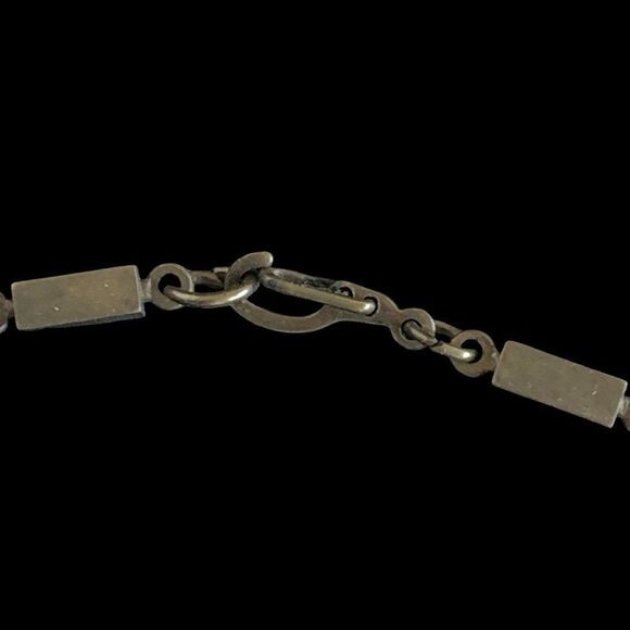 Vtg Banana Bob modernist Art Deco checkerboard topaz ox gold choker necklace - Picture 6 of 6